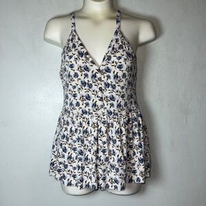 American Eagle Soft & Sexy V-Neck Spaghetti Strap Floral Babydoll Tank Sz XS